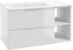 kielle Oudee - Szekrény mosdókagylóval 90 cm, bal oldali változat, fényes fehér 50002S90L0 (50002S90L0)