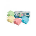 Info Notes Jegyzettömb öntapadó, 75x75mm, 12x100lap, újrahasznosított 5644-88 , pastell mix, kék, zöld, rózsaszín, sárga (5644-88BOX) (5644-88BOX)