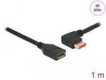 Delock DisplayPort bővítőkábel balra néző csatlakozódugóval - csatlakozóhüvellyel 8K 60 Hz 1 m (87073) (87073) - flylite