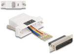 Delock D-Sub 25-tűs dugó RJ45 anya összekötő adapter fehér (67114) (67114)