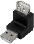 LogiLink USB 2.0 adapter, USB-A/M - USB-A/F, 270 -os szög, fekete (AU0027) (AU0027) - flylite