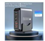 BlackBird 1xUSB-C PD100W, 2xUSB-C PD20W, 2xUSB GAN200W töltőállomás ezüstszínű (BH1638) (BH1638)
