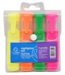 BLUERING Szövegkiemelő lapos testű készlet, BlueringR, 4 klf. szín (BLUERING_205034) (BLUERING_205034)