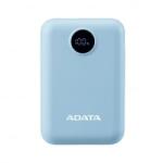 ADATA C100 Digital Display 10000mAh Power Bank kijelzővel világoskék (PC10022-12LB) (PC10022-12LB)