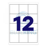 BLUERING Etikett címke, 70x67, 7mm, 100 lap, 12 címke/lap