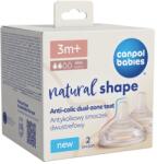 Canpol babies Canpol babies, Natural Shape, tetina doua zone anti-colic, 3 luni+, 2 buc
