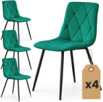 AKORD MILO Tapicerowane Pikowane Szék Welur Palackzöld Fekete Lábak (4xMILOBOG)