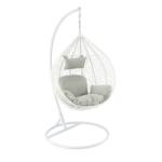  Fehér, polyrattan függőfotel szürke párnával (FAT1029)