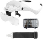  Fejpánt Nagyító LED Világítással és Cserélhető Lencsékkel - Fehér