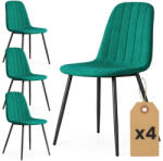 AKORD LUMO Tapicerowane Krzesło Welur Butelkowa Zieleń Czarne Nogi 4 db (4xLUMOBOG)