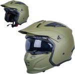 W-Tec Moduláris bukósisak W-TEC Badalone Army, gyorskioldó csat, mosható párnázat, kellemesen puha arcpárnák, állítható szellőzés matt oliva XS (53-54) (29901-XS-1)