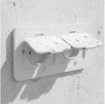 Brilagi - Kültéri, padlóba süllyeszthető dupla konnektor IP55, fehér, téglalap alakú 5B323W-OEM (BG3317)