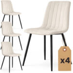 AKORD LIVO Étkezőszék Welur Bézs Fekete Lábakkal 4 db-os Szett (4xLIVOBEI)