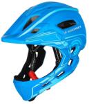 Wozinsky Gyerek Teljes Arcvédős Kerékpáros Bukósisak USB Hátsó Lámpával S - Kék