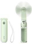 JisuLife kézi ventilátor Life8 mini hordozható USB ventilátor 2000mAh-s külső akkumulátorral és zseblámpával - zöld