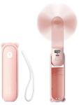 JisuLife kézi ventilátor Life8 Plus hordozható USB ventilátor külső akkumulátor funkcióval 4500mAh és zseblámpával - rózsaszín