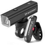 Wozinsky WSBLB3 Első (1000 lm) és Hátsó USB-C Kerékpárlámpa Szett - Fekete