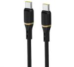 Dudao L25C USB-C kábel 1m 60W puha szilikonfonattal - fekete