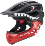 ROCKBROS TT-32006 Shark gyermek kerékpáros sisak levehető állkapoccsal S méret (48-52) - fekete