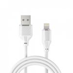 XO Cablu USB-A la Lightning 5A Transparent/Alb brodat 1m, XO NB291 (XO-NB291-ALB)