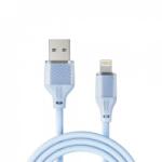 XO Cablu USB-A la Lightning 5A Transparent/Blue brodat 1m, XO NB291 (XO-NB291-BLUE)