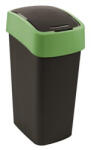 Keter Billenős szemetes, 45 liter, CURVER "Pacific flip bin", fekete/zöld (229412) - iconink