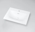 MARMY Crystal öntött márvány mosdó 60x46 cm túlfolyóval, fényes fehér 808403061110 (80 8403 06 11 10)