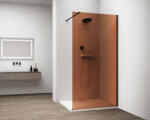 POLYSAN ESCA Walk-in zuhanyfal barna üveggel 900x2100 mm, matt fekete ES1590-02 (ES1590-02)
