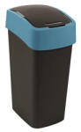 Keter Billenős szemetes, 45 liter, CURVER "Pacific flip bin", fekete/kék (263992) - nyomtassingyen