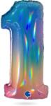 Grabo Felfújható lufi szám 1 szivárványos 102 cm - Grabo (811RH-P)