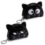 AFI Plüss cicás pénztárca 12x4x8, 5 cm - fekete - 2-féle (IMO-AFI-161964FEKETE)