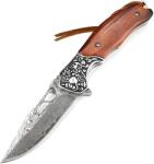 HARAHU NE-31697 damaszk outdoor összecsukható kés - Barna KP31697