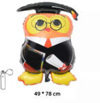 Mezőfi Team Kft Lufi, fólia, ballagó kalapos bagoly, 49 x 78 cm