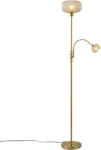 QAZQA Smart vloerlamp messing met amber glas 2-lichts incl. Wifi - Brianna (111321)