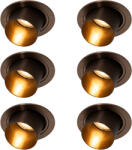 QAZQA 6 darabos modern süllyesztett spotlámpa készlet sötét bronz kerek dönthető - Installa (111269)