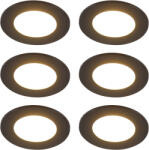 QAZQA 6 darabos modern süllyesztett spotlámpa készlet fekete, LED-del, 3 lépésben dimmelhető, IP65 - Blanca (111265)