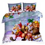  3D Ágyneműhuzat Pamut Szatén 220x200 cm Mikulás (220/3-8007)