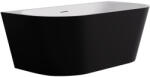 Cerano - Grazia szabadon álló akril kád - matt fekete/fényes fehér - 150x70 cm
