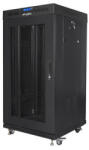 Lanberg 19" szabadon álló rack szekrény 22U/600X600 perforált ajtó, lapraszerelt, LCD kijelző, fekete V2 (FF01-6622-23BL) - 3bnetwork