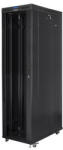 Lanberg 19" szabadon álló rack szekrény 47U/800X1200 üvegajtó, lapraszerelt, LCD kijelző, fekete V2 (FF01-8247-12BL) - 3bnetwork