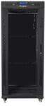 Lanberg 19" szabadon álló rack szekrény 27U/800X1000 üvegajtó, lapraszerelt, LCD kijelző, fekete V2