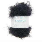 Rico Ricorumi Furry Furry - 011 Black - fekete szőrös fonalszál