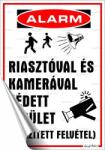  Információs matrica, 25x17, 5 cm, Riasztóval és kamerával védett terület (221 - 150) - papir25
