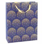 Lean Ajándéktasak Elegáns Arany Csillagok Sötétkék 32 x 26 x 12 cm