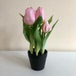 Kreatív Cserepes tulipán világos rózsaszín élethű nagy virágú