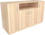 haaus Comoda Remi, 4 Usi, Stejar Sonoma, 135 x 50 x 80 cm (911218)
