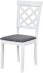 Malaezia Scaun de living si bucatarie din lemn masiv Vienna, tapiterie stofa, 100 kg, 94x49x40 cm, alb gri