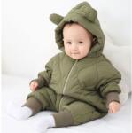  Combinezon de Iarna, Flippy, pentru Bebelusi, din Bumbac, cu Urechi, Mansete Elastice, Unisex, 73 cm, Verde (131877)