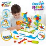  Joc Mozaic Puzzle Cu Bormasina Electrica De Jucarie , Creativ De Constructie (DLMGG-4092)