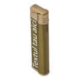  Bricheta Metalica Cu Gaz, Antivant, Model Robotic Slim, Reincarcabila, Auriu, Cutie, Personalizata (DLMGG-3211) Bricheta